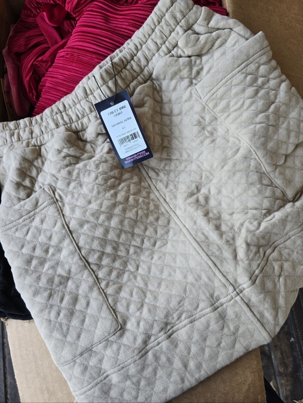 Smash And Tess Quilted Cream Mini Skirt